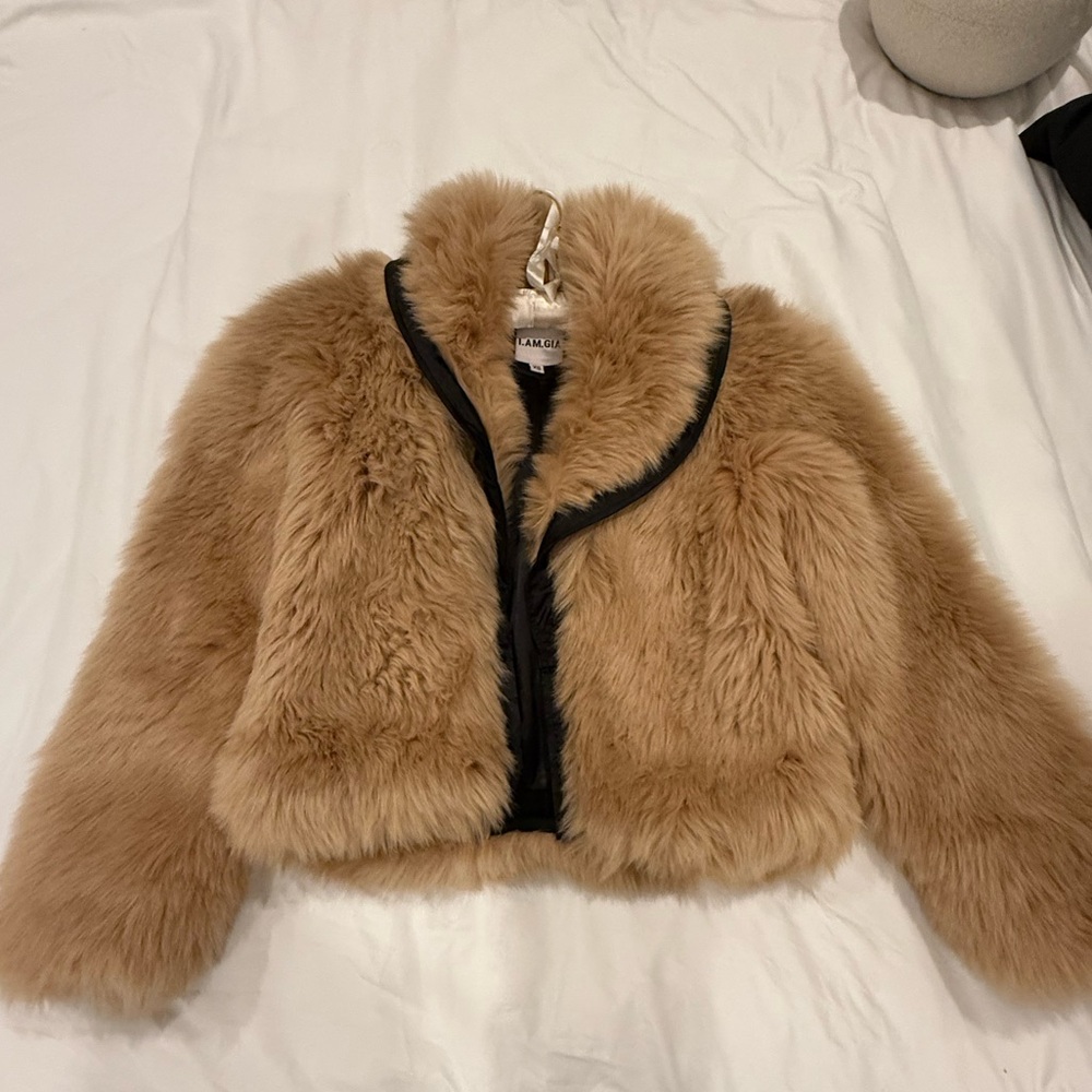 I.AM.GIA Tan Faux Fur Coat